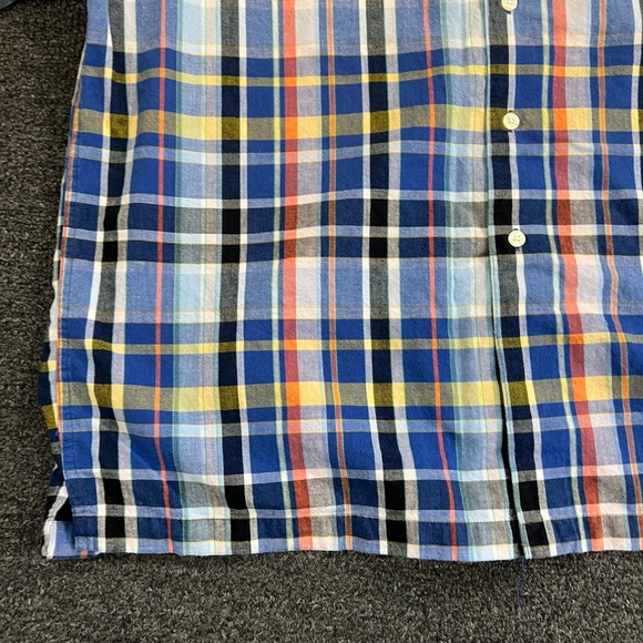 Ralph Lauren Chaps Mens XL Shirt Button Down Multicolor Plaid Linen Blend - Picture 5 of 14